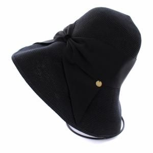 Athena New York 麦わら帽子 ハット リボン チャーム 黒 ブラック