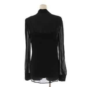 PRADA 2019 シアーブラウス シャツ 長袖 インナー付き 38 L 黒 ブラック
