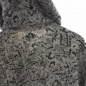 DIESEL パーカー スウェット ジップアップ 総柄 長袖 XL グレー 黒