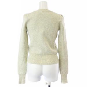 ISABEL MARANT ETOILE メランジニット カットソー 長袖 クルーネック 肩パッド ウール混 34 XS ライトグレー