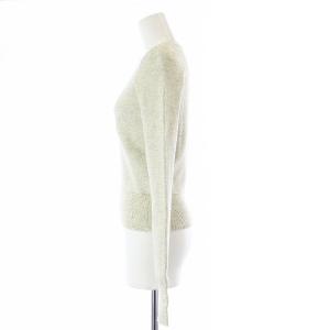 ISABEL MARANT ETOILE メランジニット カットソー 長袖 クルーネック 肩パッド ウール混 34 XS ライトグレー