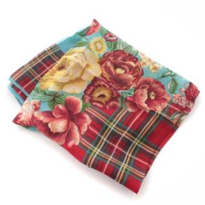 スカーフ 大判 花柄 シフォン シアー シルク100% マルチカラー