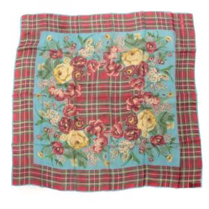 RALPH LAUREN スカーフ 大判 花柄 シフォン シアー シルク100% マルチカラー