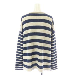 POLO RALPH LAUREN ニット セーター 長袖 クルーネック ボーダー 麻 リネン XS ベージュ 紺 ネイビー