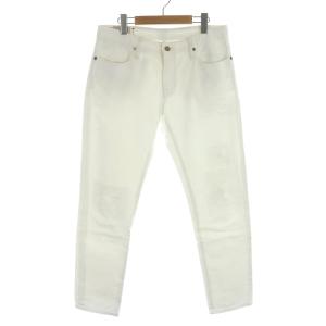 POLO RALPH LAUREN デニムパンツ ジーンズ ジップフライ ボーイフレンド ダメージ加工 28 L 白 ホワイト