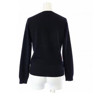 Paul Smith BLACK カーディガン ニット 薄手 長袖 クルーネック ユニオンジャック ウール M 黒 ブラック 赤 レッド アイボリー