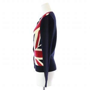Paul Smith BLACK カーディガン ニット 薄手 長袖 クルーネック ユニオンジャック ウール M 黒 ブラック 赤 レッド アイボリー