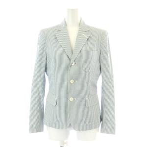RALPH LAUREN テーラードジャケット シングル ストライプ 9 M 水色 白 ホワイト