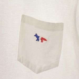 Maison Kitsuné Tシャツ カットソー クルーネック プルオーバー トリコロール 半袖 S 白 ホワイト