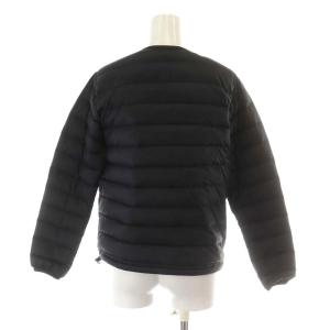 DANTON ライトダウンジャケット ノーカラー ナイロン 34 S 黒 ブラック 19A-KW-001
