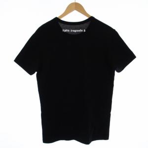 1PIU1UGUALE3 ピーナッツ PEANUTS Tシャツ カットソー 半袖 クルーネック スヌーピー プリント IV M 黒 ブラック