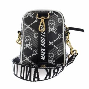MARK&LONA GOLF OR DIE ショルダーバッグ スカル 総柄 レザー 黒 ブラック 白 ホワイト