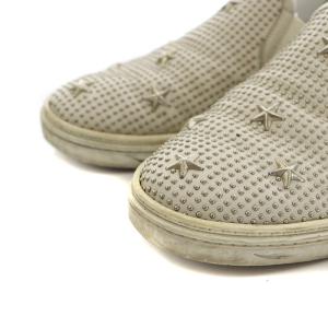 JIMMY CHOO スニーカー スリッポン シューズ スタッズ 星 スター 40 25cm ライトグレー シルバー