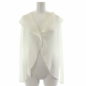 カーディガン ブラウス  長袖 シースルー 3  ホワイト