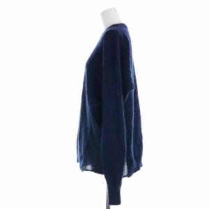 Acne Studios 14AW ニット セーター プルオーバー ウール モヘヤ混 シアー シースルー 切替 長袖 XXS 青 ブルー DEMI MIX