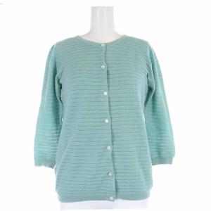 アンサンブルニット カーディガン 七分袖 タンクトップ S 緑 グリーン