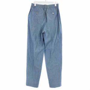 ISSEY MIYAKE ストレートパンツ ロング コットン S?M 青 ブルー
