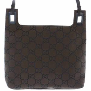 GUCCI ワンショルダーバッグ キャンバス レザー GG柄 茶 ブラウン 001 1793 3099