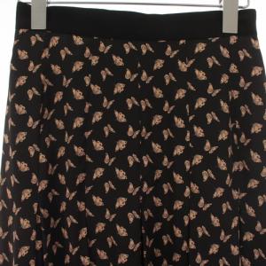 ANAYI 21SS フレアスカート 蝶柄 ミモレ ロング 34 XS 黒 ブラック ベージュ