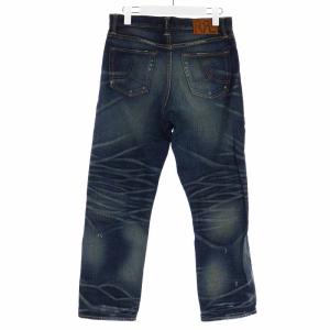 RRL RALPH LAUREN デニムパンツ ジーンズ ロング USED加工 25 XS 紺 ネイビー