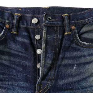 RRL RALPH LAUREN デニムパンツ ジーンズ ロング USED加工 25 XS 紺 ネイビー