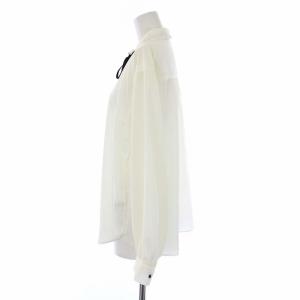 IENA sese 21AW ミニラウンドカラーブラウス シャツ 長袖 リボン 白 ホワイト