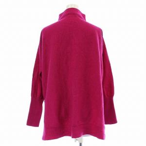 BARNEYS NEW YORK ニット カットソー 長袖 ハイネック ドルマンスリーブ ウール F ピンク