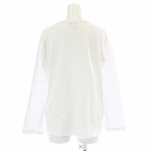 agnes b. Tシャツ カットソー ロンT 長袖 クルーネック ロゴプリント コットン 2 M 白 ホワイト