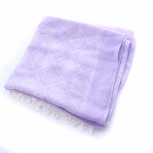 EMPORIO ARMANI ストール ショール フリンジ 総柄 紫 ラベンダー タグ付き