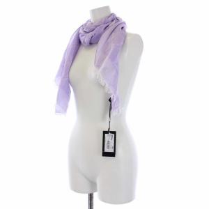 EMPORIO ARMANI ストール ショール フリンジ 総柄 紫 ラベンダー タグ付き
