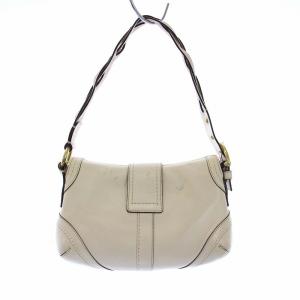 COACH ソーホー ブレイデッド レザー スモールフラップ ハンドバッグ アイボリー 10317
