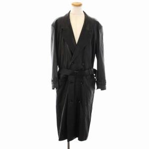 LANVIN PARIS F50-36 レザーコート レザー 羊革 ダブルボタン アウター ブラック