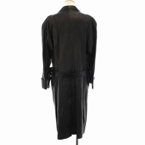 LANVIN PARIS F50-36 レザーコート レザー 羊革 ダブルボタン アウター ブラック