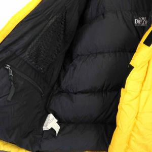 THE NORTH FACE ダウンジャケット ハイネック ジップアップ ロゴ刺繍 バイカラー 90s イエロー ブラック