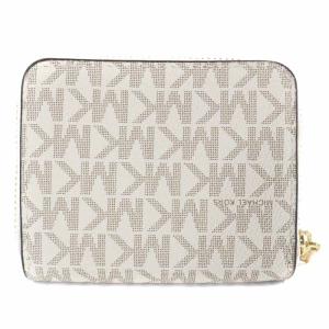 MICHAEL KORS 財布 三つ折り ラウンドファスナー シグネチャー ロゴ 白 ホワイト 35H9GTVZ5B