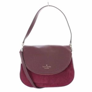 kate spade new york アウトレット オンラインストア限定商品 レイラ スウェード ミディアム フラップ ショルダー バッグ Deep Cardinal