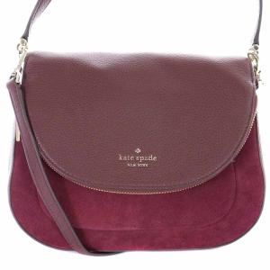 kate spade new york アウトレット オンラインストア限定商品 レイラ スウェード ミディアム フラップ ショルダー バッグ Deep Cardinal