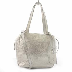 23区 マルコマージ MARCO MASI 2WAY ハンドバッグ ショルダーバック レザー メタリック シルバー