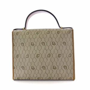 Christian Dior ハニカム柄 ハンドバッグ PVC ベージュ