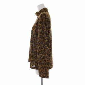 Leilian カットソー 長袖 ハイネック 総柄 花柄 13+ XL 茶 ブラウン