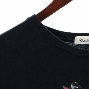 UNDERCOVER Tシャツ カットソー コットン 馬 手 タバコ プリント 半袖 4 XL 黒 ブラック