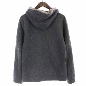 BURBERRY BLACK LABEL ジャケット パーカー ジップアップ ロゴ刺繍 ラビットファー 2 M グレー