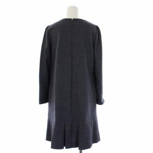 M'S GRACY ワンピース 長袖 ひざ丈 プリーツ スパンコール カメリア 38 M グレー