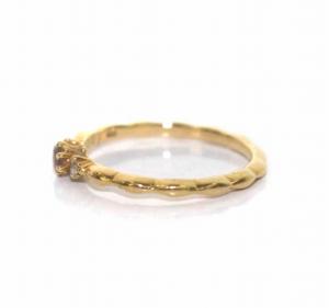 agete リング ピンキーリング 指輪 0.02カラット ダイヤ ラブラドライト K18 2号 ゴールド アクセサリー ジュエリー