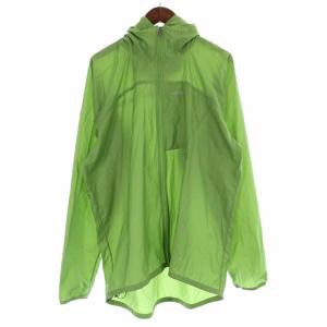 ナイロンジャケット パーカー ハイネック ジップアップ L 黄緑 ライトグリーン 24016S8