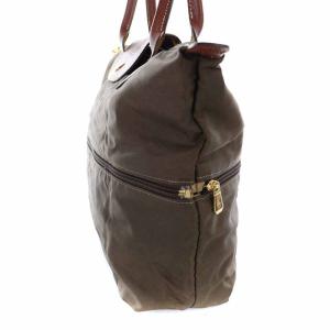 Longchamp トートバッグ ハンドバッグ 2way ナイロン 茶 ブラウン
