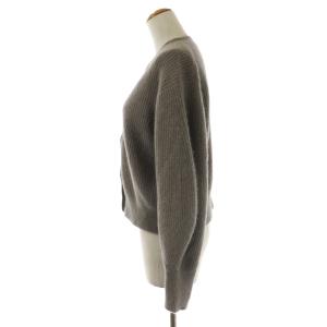 UNITED ARROWS W/FOXパフスリーブ カーディガンW リブニット 長袖 Vネック ウール混 フォックス混 F グレー 15281990254