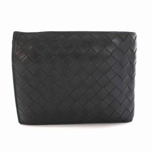 BOTTEGA VENETA イントレチャート 二つ折り財布 レザー チャコールグレー