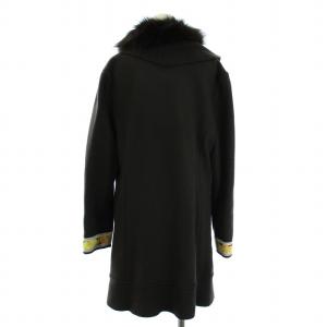 LEONARD FASHION コーディガン ニットコート カーディガン フォックスファー 長袖 42 茶