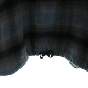 VAINL ARCHIVE アノラックシー ANORAC-C ネルチェックアノラックシャツ 長袖 ハーフジップ M 青 ブルー 黒 ブラック